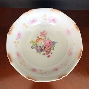 VTG Rose Floral Serving Decorative Dish Porcelain
